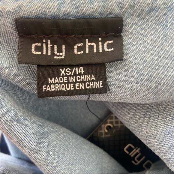 City Chic Plus Size Sweet Denim Light Color Dress New W Tags, Matching Belt! - Picture 8 of 11